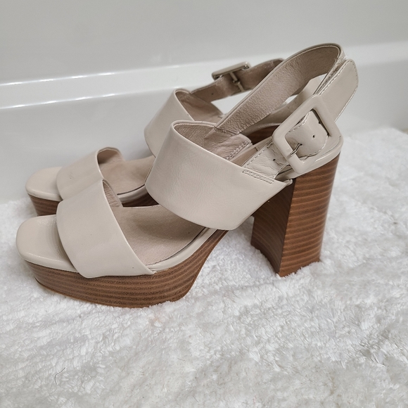 JEFFREY CAMPBELL Ammaly Slingback Platform Sandal Ivory size 6-6.5 - Picture 2 of 5